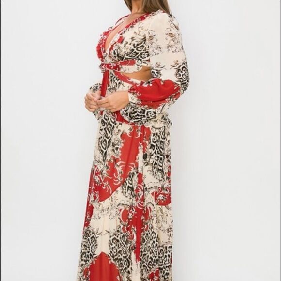 Red Leopard Maxi Dress - Picture 4 of 14